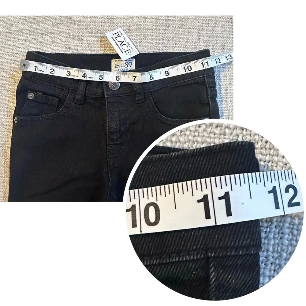 THE CHILDREN'S PLACE Black Skinny Slim Stretch Jean Adjustable Waist Girl 8 SLIM